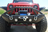 DV8 Offroad 07-18 Jeep Wrangler JK/JL FS-14 Mid Length Steel Front Bumper w/ Fog Lights & LED Lights