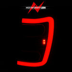 ANZO 1999-2004 Jeep Grand Cherokee LED Tail Lights w/ Light Bar Black Housing Smoke Lens