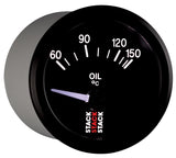 Autometer Stack 52mm 60-150 Deg C M10 Male Electric Oil Temp Gauge - Black