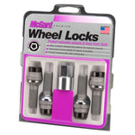 McGard Wheel Lock Bolt Set - 4pk. (Radius Seat) M14X1.5 / 19mm Hex / 35.4mm Shank Length - Black