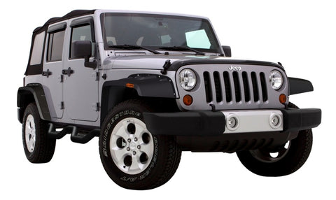 Lund 07-17 Jeep Wrangler FX-Flat Smooth Elite Series Fender Flares w/SS Bolts - Black (4 Pc.)