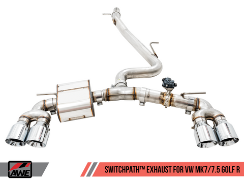 AWE Tuning Audi 8V S3 SwitchPath Exhaust w/Chrome Silver Tips 102mm