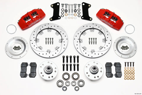 Wilwood Dynapro 6 Front Hub Kit 12.19in Drill-Zinc Red 67-69 Camaro 64-72 Nova Chevelle