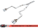 AWE Tuning 2015+ Dodge Challenger 6.4L/6.2L SC Track Edition Exhaust - Quad Chrome Silver Tips