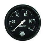 Autometer AutoGage 2-5/8in Mechanical Black 0-100 PSI Oil Pressure Gauge