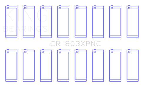 King Chevrolet Small Block 265ci/283ci/327ci (Size STDX) Coated Performance Rod Bearings - Set of 8