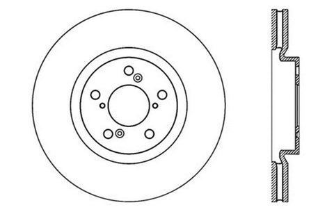 StopTech 07-08 Acura MDX SportStop Slotted & Drilled Left Front Rotor