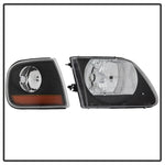 xTune 97-03 Ford F-150 4pc OEM Style Headlights w/Corner - Black (HD-JH-FF15097-L-SET-BK)