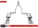 AWE Tuning 2015+ Dodge Challenger 6.4L/6.2L Non-Resonated Touring Edition Exhaust - Quad Silver Tips