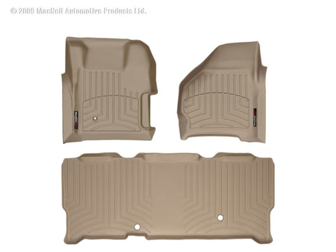 WeatherTech 99-07 Ford F250/F350/F450/F550 Front and Rear Floorliners - Tan