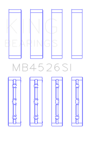 King Toyota 1GR-FE (Size +0.50mm) Crankshaft Main Bearing Set