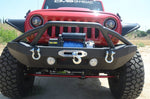 DV8 Offroad 07-18 Jeep Wrangler JK/JL FS-14 Mid Length Steel Front Bumper w/ Fog Lights & LED Lights