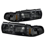 Xtune Chevy Caprice 91-96 / Impala 91-96 1Pc LED Crystal Headlights Smoke HD-ON-CCP91-1PC-LED-SM