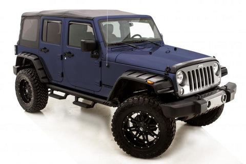 Lund 07-17 Jeep Wrangler RX-Rivet Smooth Elite Series Fender Flares w/Black Bolts - Black (4 Pc.)