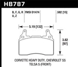 Hawk 15-17 Chevy Corvette Z06 DTC-70 Race Front Brake Pads
