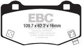 EBC 15-17 Ford Mustang Shelby GT350/GT350R Yellowstuff Rear Brake Pads