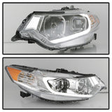 xTune 09-14 Acura Projector Headlights - Light Bar DRL - Chrome (PRO-JH-ATSX09-LB-C)