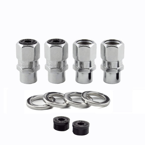 McGard Hex Lug Nut (Drag Racing Short Shank) 1/2-20 / 13/16 Hex / 1.6in. Length (4-Pack) - Chrome