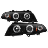 Spyder 99-01 BMW E46 3 Series 4DR Projector Headlights 1PC LED Halo (PRO-YD-BMWE46-4D-HL-AM-BSM)