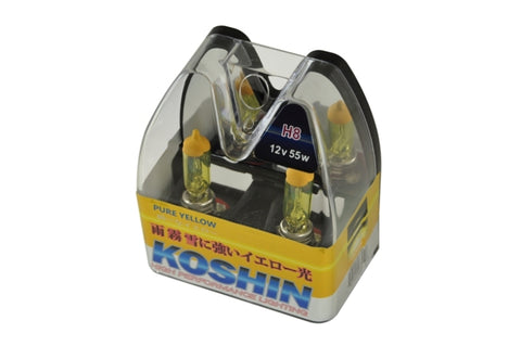 Xtune Koshin H8 Hyper Yellow Halogen Light Bulbs 12V 50W LB-KO-YELLOW-H8YE