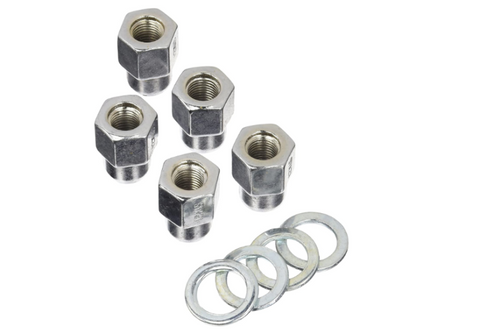 Weld Open End Lug Nuts w/Centered Washers 12mm x 1.5 - 5pk.