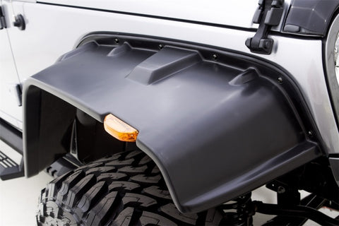 Lund 07-17 Jeep Wrangler FX-Flat Smooth Elite Series Fender Flares w/Black Bolts - Black (4 Pc.)