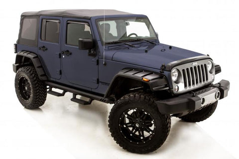 Lund 07-17 Jeep Wrangler RX-Rivet Smooth Elite Series Fender Flares w/SS Bolts - Black (4 Pc.)
