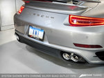 AWE Tuning Porsche 991.1 Turbo Performance Exhaust and High-Flow Cats - Silver Quad Tips