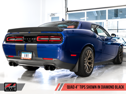 AWE Tuning 15+ Dodge Challenger 5.7 Touring Edition Exhaust - Resonated - Diamond Black Quad Tips