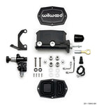 Wilwood Compact Tandem M/C - 7/8in Bore w/RH Bracket and Valve (Mustang Pushrod) - Black