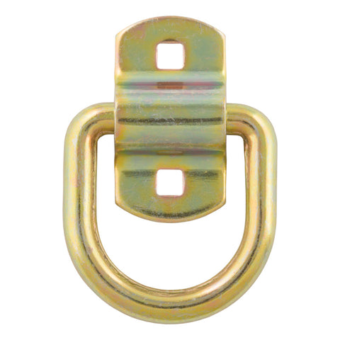 Curt 3in x 3in Surface-Mounted Tie-Down D-Ring (3600lbs Yellow Zinc)