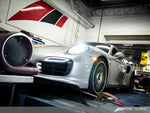 AWE Tuning Porsche 991.1 Turbo Performance Exhaust and High-Flow Cats - Black Quad Tips