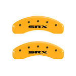MGP 4 Caliper Covers Engraved Front Cadillac Rear SRX Yellow Finish Black Char 2010 Cadillac SRX