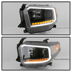 xTune 14-17? Toyota Tundra DRL LED Light Bar Projector Headlights - Black (PRO-JH-TTU14-LB-BK)