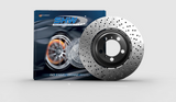 SHW 06-10 BMW M5 5.0L Left Front Cross-Drilled Lightweight Brake Rotor