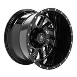 RBP 65R Glock 22x14 8x170 BP / 4.5 BS / -76mm Offset 129mm CB Gloss Black w/Machined Grooves Wheel