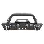 DV8 Offroad 07-18 Jeep Wrangler JK/JL FS-11 Stubby Mid Length Steel Front Bumper w/ Winch Plate