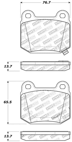 StopTech Performance ST-22 2-Piston Rear Caliper Brake Pads