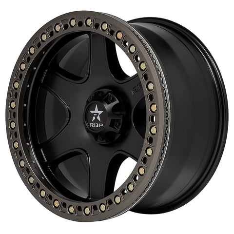 RBP 50R Cobra 17x9.0 5x127 BP / 4.5 BS -12mm Offset 78mm CB (Hub Centric) Black w/Bronze Ring Wheel