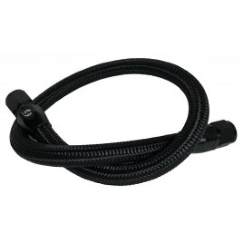 Fleece Performance 94-98 Dodge Cummins 39.5in 12 Valve Coolant Bypass Hose (BLK - Braided)