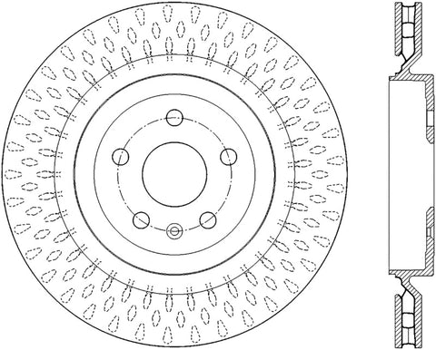 StopTech Drilled Sport Cryo Brake Rotor Left Rear 10-11 Chevy Camaro V8 SS