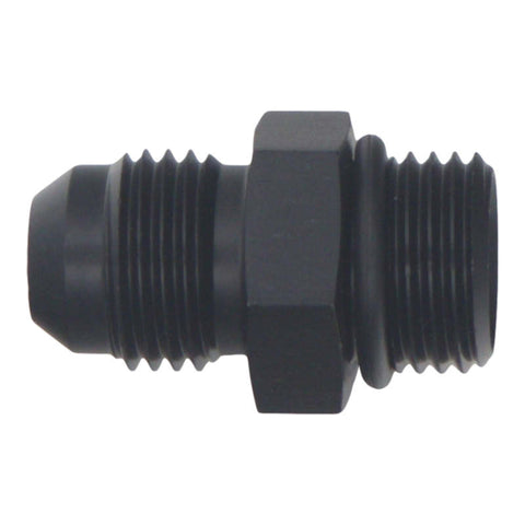 DeatschWerks 6AN ORB Male to 6AN Male Flare Adapter (Incl O-Ring) - Anodized Matte Black