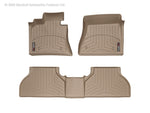 WeatherTech 12-13 Ford F250/F350/F450/F550 Front and Rear Floorliners - Over The Hump - Tan