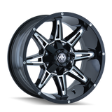 Mayhem 8090 Rampage 18x9 / 5x114.3 BP / 18mm Offset / 87mm Hub Black w/ Milled Spokes Wheel