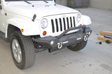 DV8 Offroad 07-18 Jeep Wrangler JK/JL FS-7 Mid Length Steel Front Bumper w/ LED Lights