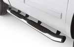 Lund 07-17 Chevy Silverado 1500 Ext. Cab (Excl. 11-17 Diesel) 5in. Oval Bent Nerf Bars - Chrome