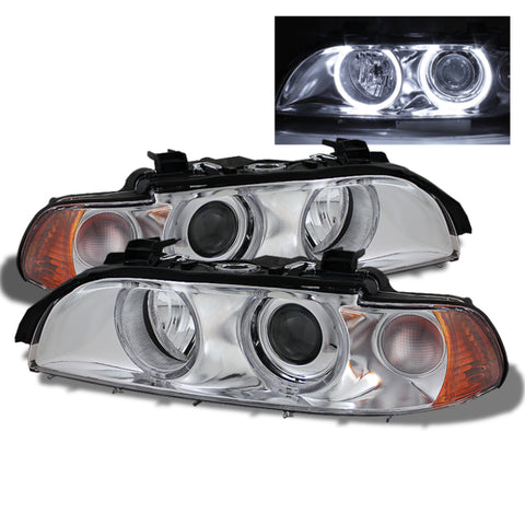 Xtune Bmw E39 5-Series 97-03 Halo Projector Headlights Chrome PRO-CL-BE3997-G2-C