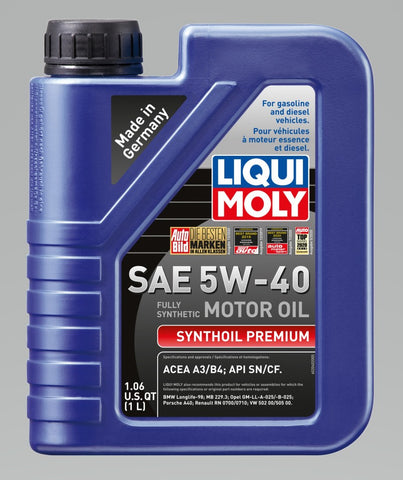 LIQUI MOLY 1L Synthoil Premium Motor Oil SAE 5W40 - Single
