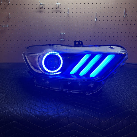Blue DIY Mustang headlight kit
