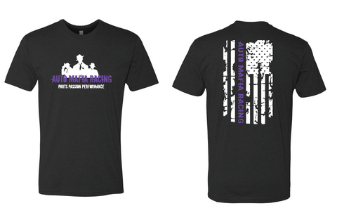 Mafia Tri Blend Distressed Flag T-shirt  (Purple)